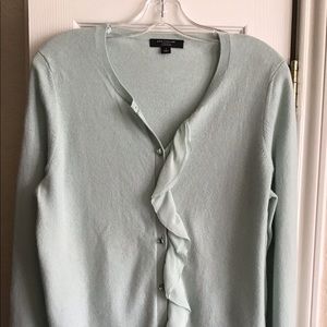 ANN TAYLOR: Mint Green CASHMERE cardigan